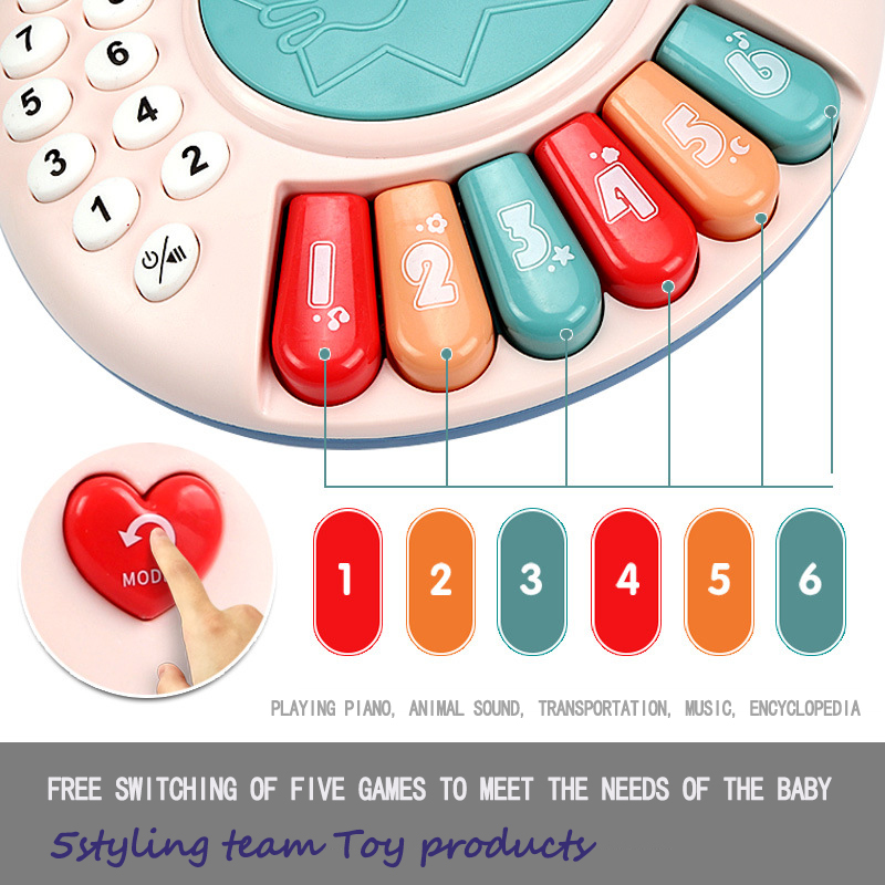 Musica per bambini, illuminazione, battito di mani, organo elettronico, telefono, batteria, canto per bambini, senso educativo, giocattoli per bambini per la prima infanzia