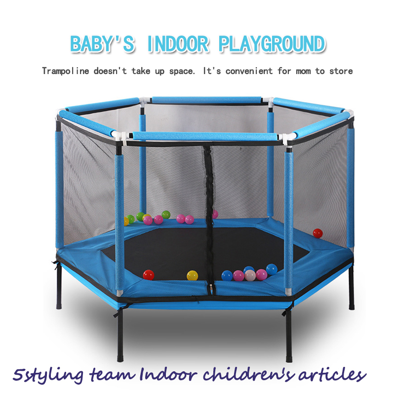Trampolino elastico per bambini trampolino di casa giochi interattivi per bambini trampolino fitness con rete di sicurezza recinzione per bambini