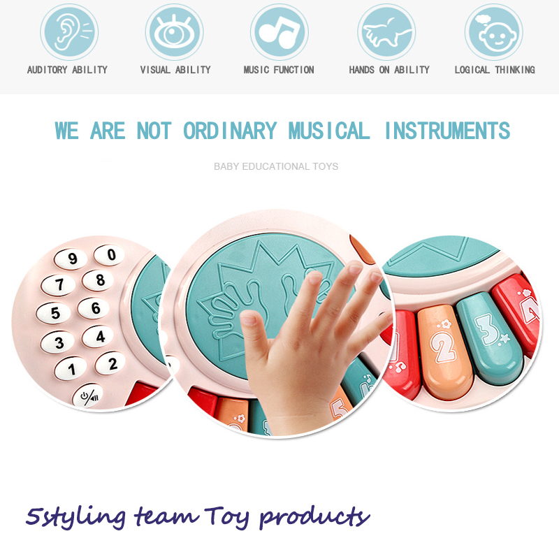 Musica per bambini, illuminazione, clapping a mano, organo elettronico, telefono, tamburo, canto dei bambini\\\\\\'s, senso educativo, giocattoli per bambini\'s precoce istruzione